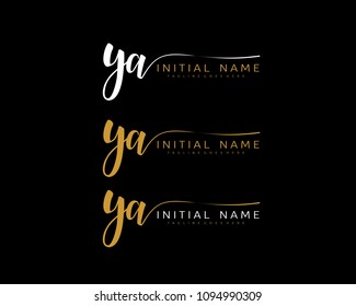 Y A Initial handwriting logo vector. Hand lettering for designs.