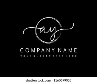 A Y Initial handwriting logo vector