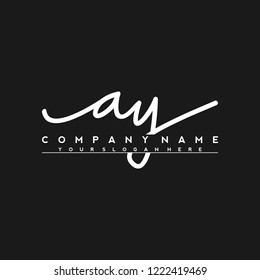 A Y Initial handwriting logo vector