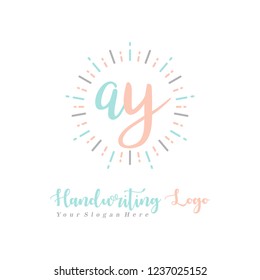 A Y Initial handwriting logo vector