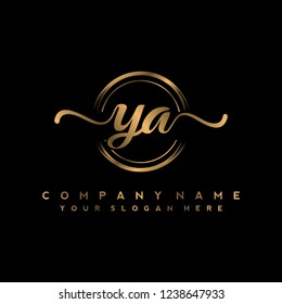 Y A Initial handwriting logo vector