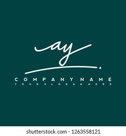 A Y Initial handwriting logo vector