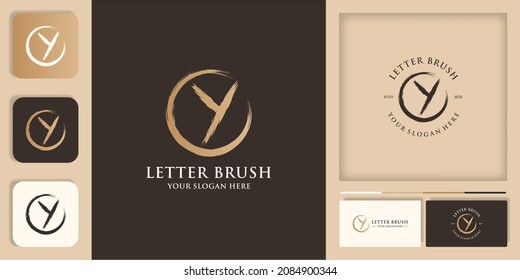 y initial letter brush logo for business and brand inspiration logo