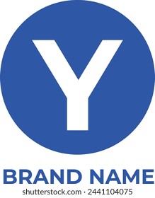 y initial letter and circle logo design vector