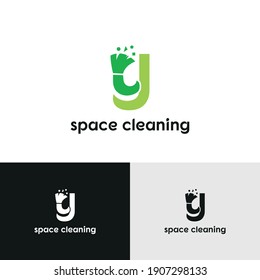 y initial letter combine with broom for cleaning service, house maintenance, repair, housecleaning, logo vector template concept