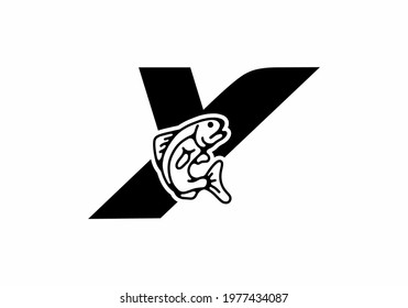 Y initial letter with fish design