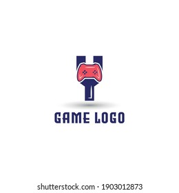 Y initial letter with game console icon and pixel for gaming logo concept. game startup application