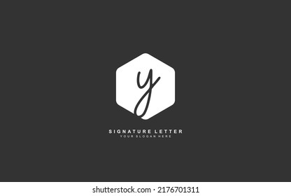 Y Initial letter handwriting and  signature logo. A concept with template element.