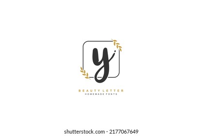 Y Initial letter handwriting and  signature logo. A concept with template element.