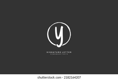 Y Initial letter handwriting and  signature logo. A concept with template element.