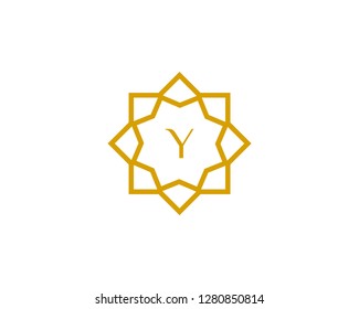 Y initial letter logo with luxury ornament