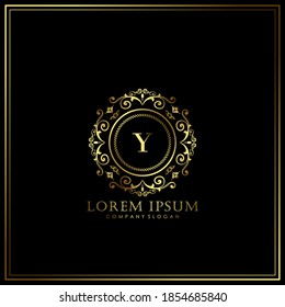 Y Initial Letter Luxury Logo template in vector art for Restaurant, Royalty, Boutique, Cafe, Hotel, Heraldic, Jewelry, Fashion and other vector illustration.