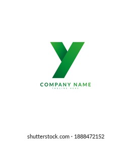 Y Initial Letter with Minimalist Gradient Logo. Typography for company and business logo.