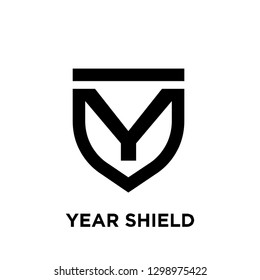 y initial letter shield logo icon designs vector illustration