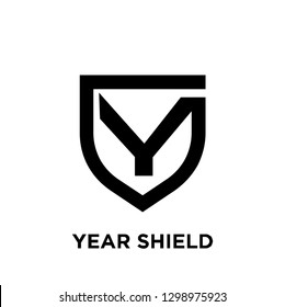 y initial letter shield logo icon designs vector illustration