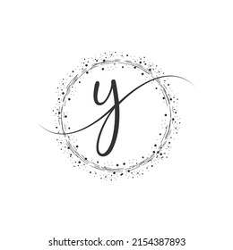 Y Initial Logo Handwriting Template Vector Illustration. Abstract smile Y Letter Logo Design.