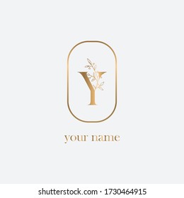 Y initial logo Modern Minimalistic and Floral templates for Invitation cards, Logo identity for restaurant, boutique, cafe handwriting logo of initial signature, wedding vector 