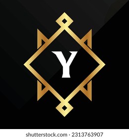 Y Initial luxury gold Letter Type Logo Sign Symbol Icon Simple Elegance