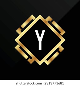 Y Initial luxury gold Letter Type Logo Sign Symbol Icon Simple Elegance