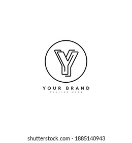 Y initial minimalist line logo. YY monogram letter for company and business logo.