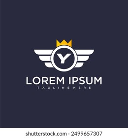 Y initial monogram for business logo with eagle image