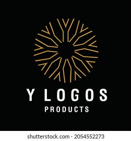 Y initial ornament logo vector image
