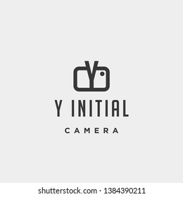 y initial photography logo template vector design icon element