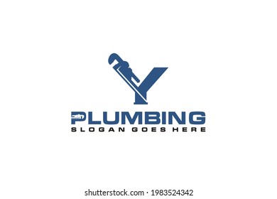 Y Initial for Plumbing Service Logo Template, Water Service Logo Symbol.