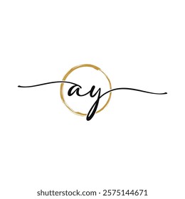 A Y Initial Script Letter Beauty Logo Template