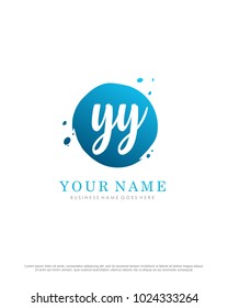 Y & Y initial splash logo template vector
