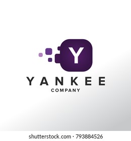 Y Initial Square Logo Template Vector