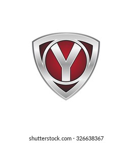 Y initial triangle circle shield red