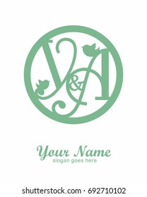 Y A initial wedding decorative logo template
