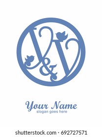 Y Y initial wedding decorative logo template