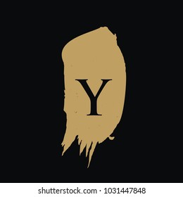 Y initials gold grunge vector
