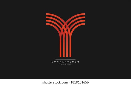 Y initials monogram letter text alphabet logo design