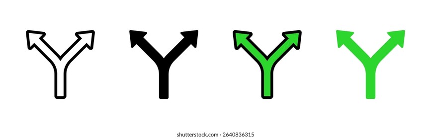 Y Intersection Multi Style Icon Set