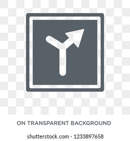 Y intersection sign icon. Trendy flat vector Y intersection sign icon on transparent background from traffic sign collection. 