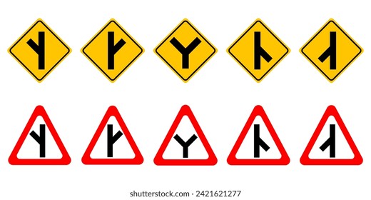 Y intersection sign. Vector design.