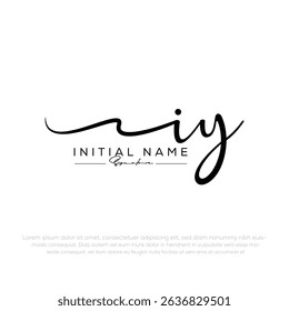 i y iy initial letter handwriting and signature logo