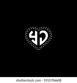 Y J letter logo vector design on black color background. yj monogram