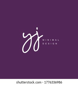 Y J YJ Initial handwriting or handwritten logo for identity. Logo with hand drawn style.