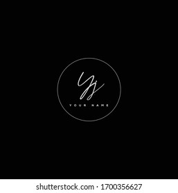 Y J YJ Initial letter handwriting and signature logo.	