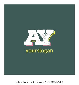 A Y joint logo bold letter design template