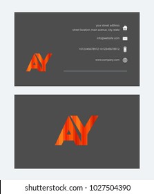 A & Y joint logo line letter logo design with business card template