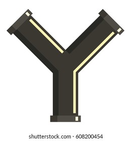 Y joint pipe icon. Flat illustration of Y joint pipe vector icon for web isolated on white background
