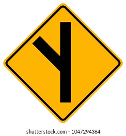 Y -Junction Traffic Road Sign,Vector Illustration, Isolate On White Background Label. EPS10