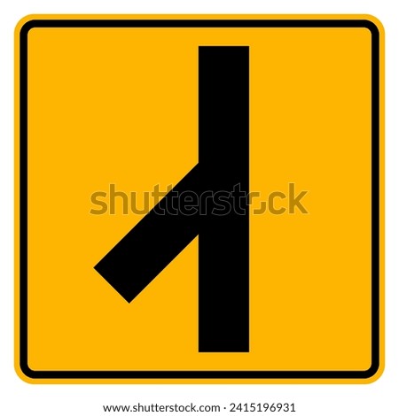 Y -Junction Traffic Road Sign,Vector Illustration, Isolate On White Background Label. EPS10