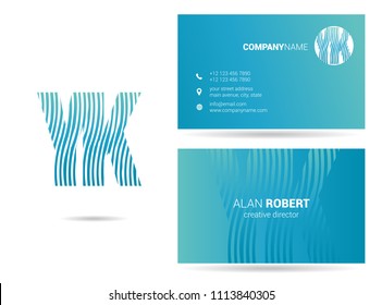 Y & K Joint waves letter design with business card template