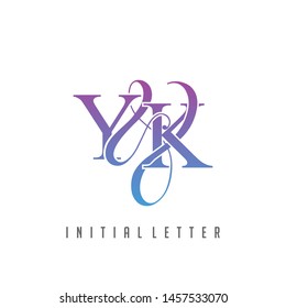 Y & K YK logo initial vector mark.